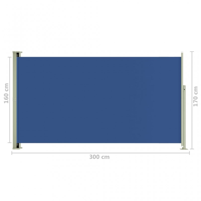 Σκίαστρο Πλαϊνό Συρόμενο Βεράντας Μπλε 170 x 300 εκ.