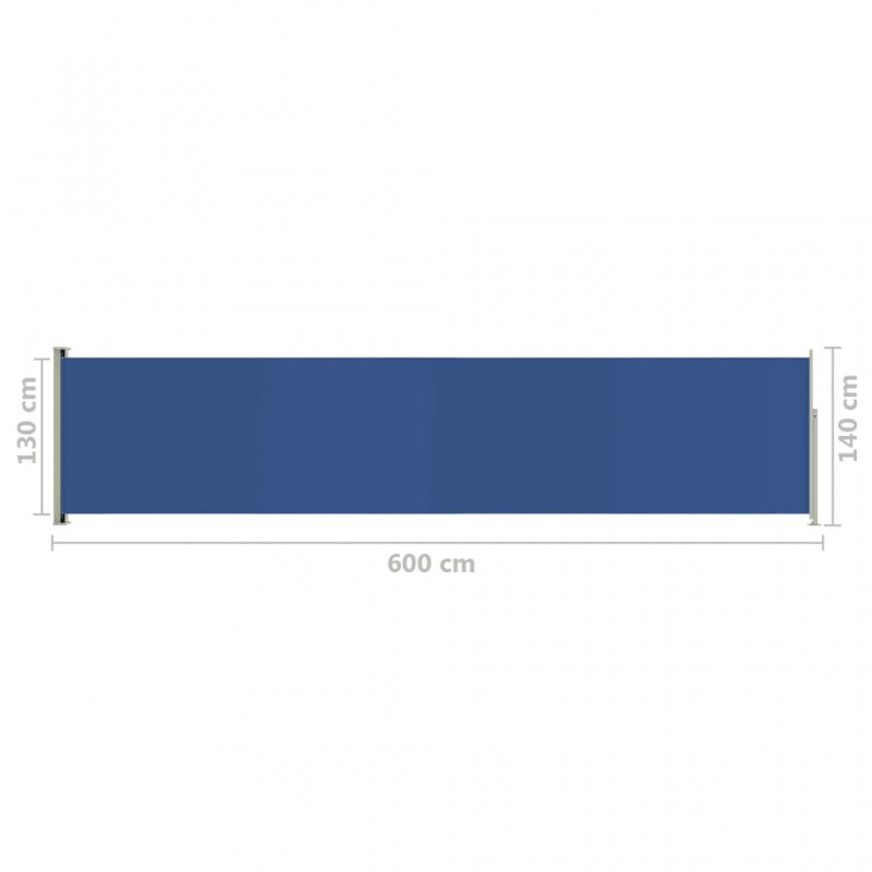 Σκίαστρο Πλαϊνό Συρόμενο Βεράντας Μπλε 140 x 600 εκ.