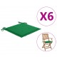Μαξιλάρια Καρέκλας Κήπου 6 τεμ. Πράσινα 40x40x4 εκ. Υφασμάτινα