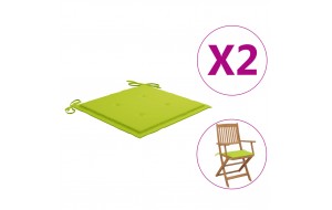 Μαξιλάρια Καρέκλας Κήπου 2 τεμ. Φωτ. Πράσινο 40x40x4εκ. Υφασμ.