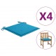 Μαξιλάρια Καρέκλας Κήπου 4 τεμ. Μπλε 50 x 50 x 4 εκ. Υφασμάτινα