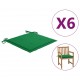 Μαξιλάρια Καρέκλας Κήπου 6 τεμ. Πράσινα 50x50x4 εκ. Υφασμάτινα