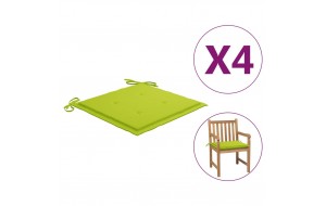 Μαξιλάρια Καρέκλας Κήπου 4 τεμ. Φωτ. Πράσινο 50x50x4εκ. Υφασμ.