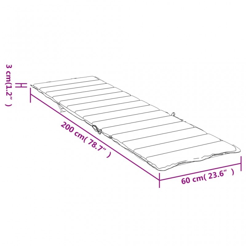 Μαξιλάρι ξαπλώστρας μαύρο υφασμάτινο 60x200x3 εκ