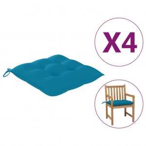 Μαξιλάρια καρέκλας σετ 4 τεμαχίων γαλάζια υφασμάτινα 40x40x7 εκ
