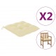 Μαξιλάρια καρέκλας σετ δύο τεμαχίων λευκό κρεμ υφασμάτινα 50x50x7 εκ
