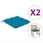 Μαξιλάρια καρέκλας σετ δύο τεμαχίων γαλάζια υφασμάτινα 50x50x7 εκ