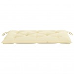 Μαξιλάρι για παγκάκι καναπέ κήπου λευκό κρεμ υφασμάτινο 100x50x7 εκ