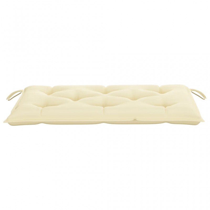 Μαξιλάρι για παγκάκι καναπέ κήπου λευκό κρεμ υφασμάτινο 100x50x7 εκ