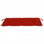 Μαξιλάρι για παγκάκι καναπέ κήπου κόκκινο υφασμάτινο 100x50x7 εκ