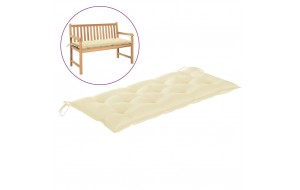 Μαξιλάρι για παγκάκι καναπέ κήπου λευκό κρεμ υφασμάτινο 120x50x7 εκ