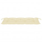 Μαξιλάρι για παγκάκι καναπέ κήπου λευκό κρεμ υφασμάτινο 120x50x7 εκ