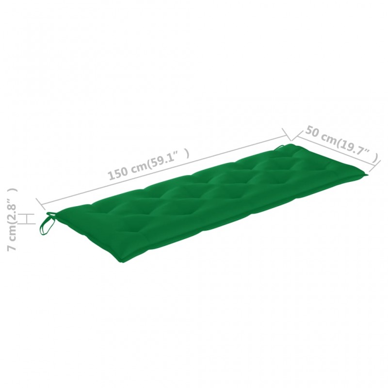 Μαξιλάρι για παγκάκι καναπέ κήπου πράσινο υφασμάτινο 150x50x7 εκ