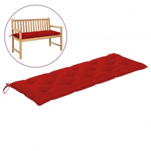 Μαξιλάρι για παγκάκι καναπέ κήπου κόκκινο υφασμάτινο 150x50x7 εκ
