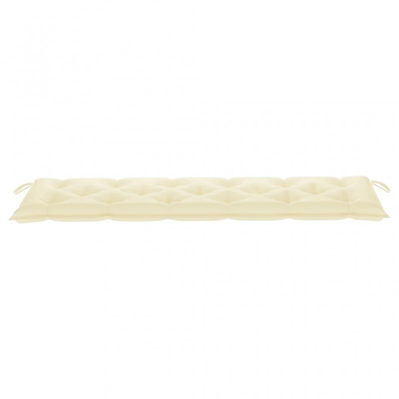 Μαξιλάρι για παγκάκι καναπέ κήπου λευκό κρεμ υφασμάτινο 180x50x7 εκ