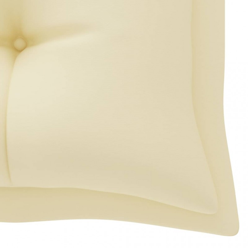 Μαξιλάρι για παγκάκι καναπέ κήπου λευκό κρεμ υφασμάτινο 180x50x7 εκ