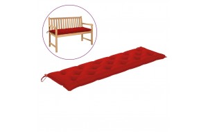 Μαξιλάρι για παγκάκι καναπέ κήπου κόκκινο υφασμάτινο 180x50x7 εκ