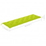 Μαξιλάρι για παγκάκι καναπέ κήπου φωτεινό πράσινο υφασμάτινο 180x50x7 εκ