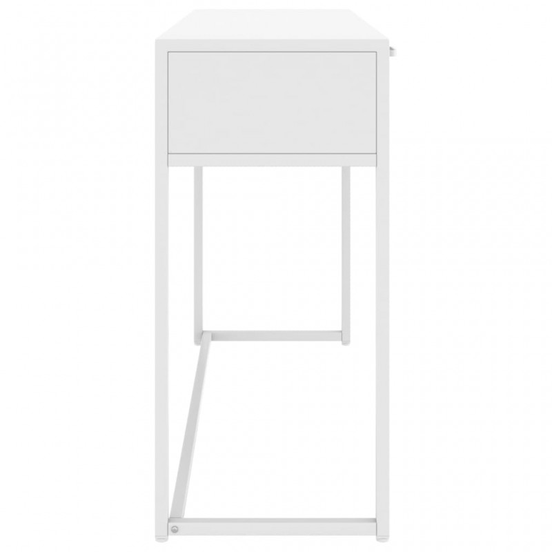 Τραπέζι Κονσόλα Λευκό 106 x 35 x 75 εκ. από Ατσάλι