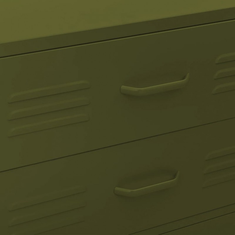 Συρταριέρα σε πράσινη λαδί απόχρωση από ατσάλι 80x35x101,5 εκ