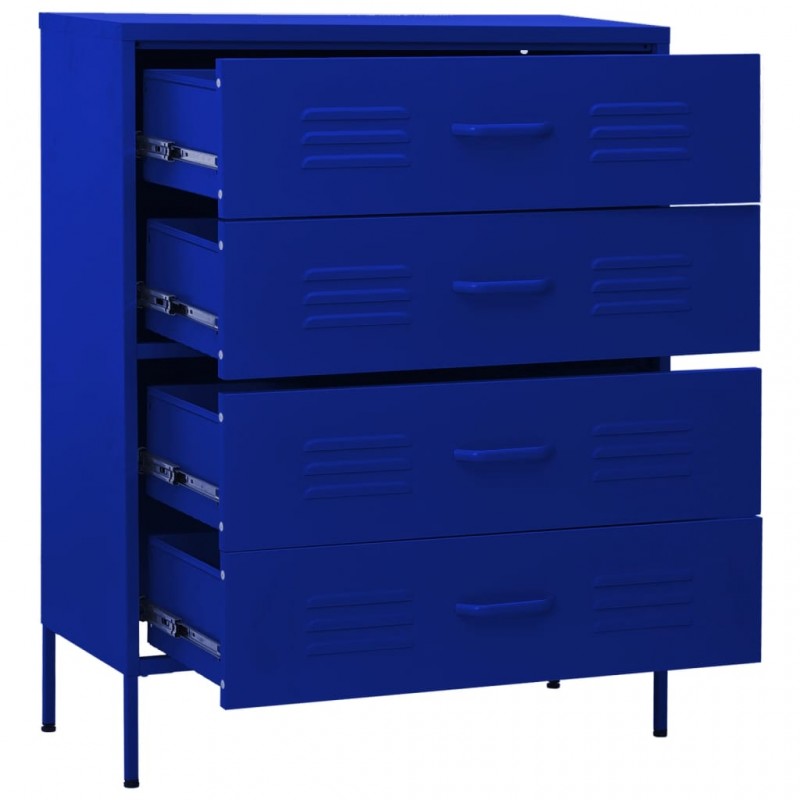 Συρταριέρα σε μπλε navy απόχρωση από ατσάλι 80x35x101,5 εκ