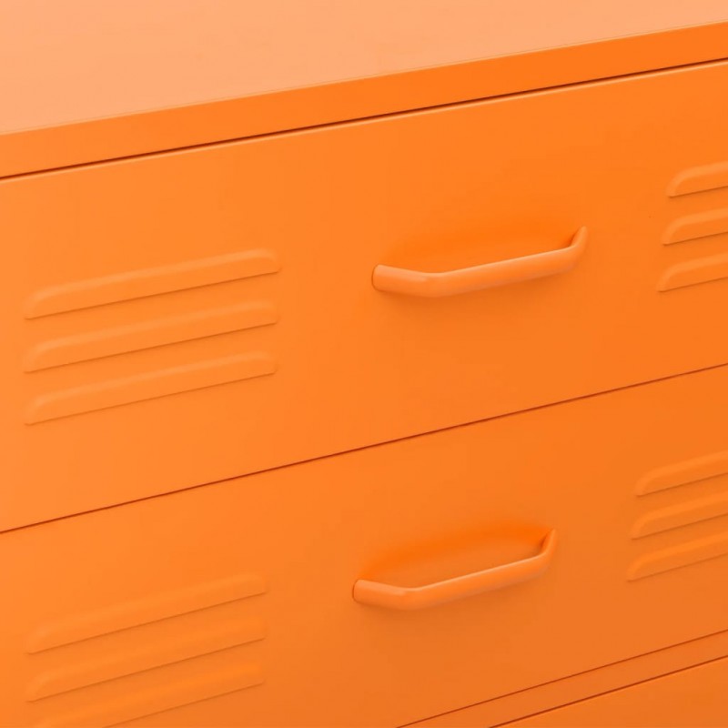 Συρταριέρα πορτοκαλί από ατσάλι 80x35x101,5 εκ