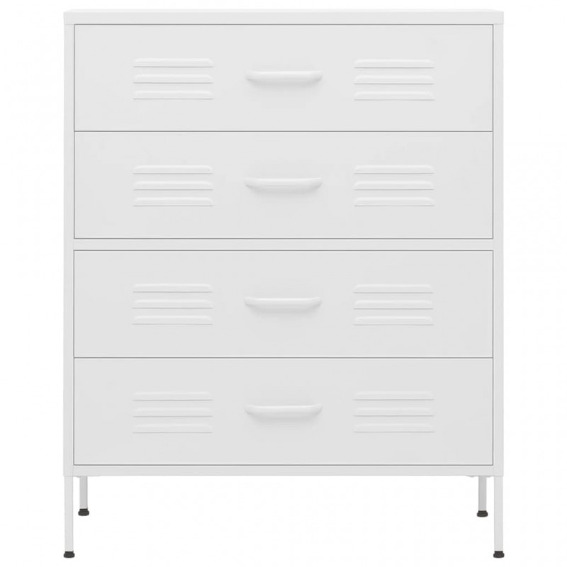 Συρταριέρα λευκή από ατσάλι 80x35x101,5 εκ