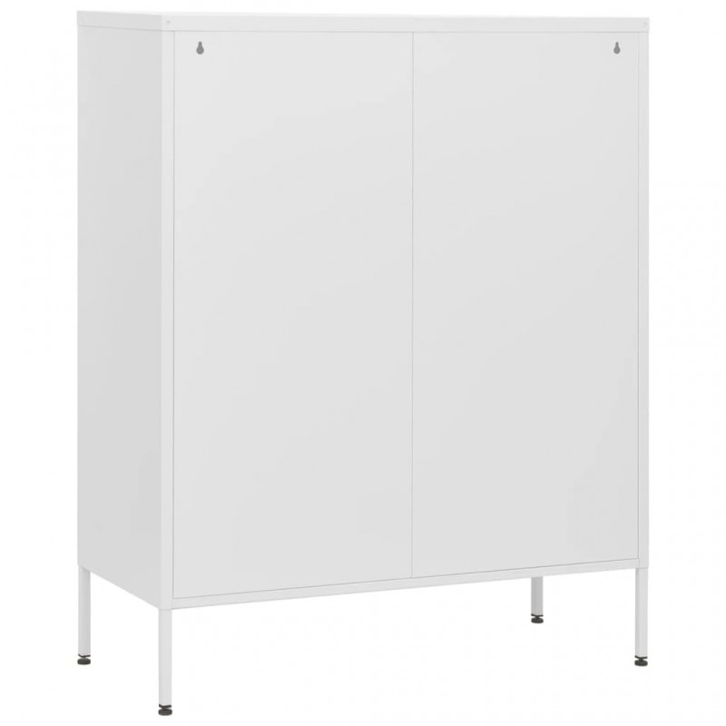 Συρταριέρα λευκή από ατσάλι 80x35x101,5 εκ