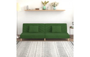 Καναπές Κρεβάτι Διθέσιος Σκ. Πράσινο Βελούδινος & 2 Μαξιλάρια