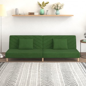 Καναπές Κρεβάτι Διθέσιος Σκ. Πράσινο Βελούδινος & 2 Μαξιλάρια