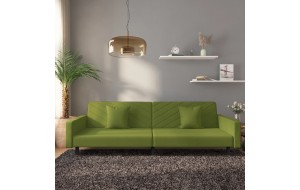 Καναπές Κρεβάτι Διθέσιος Αν. Πράσινο Βελούδινος & 2 Μαξιλάρια