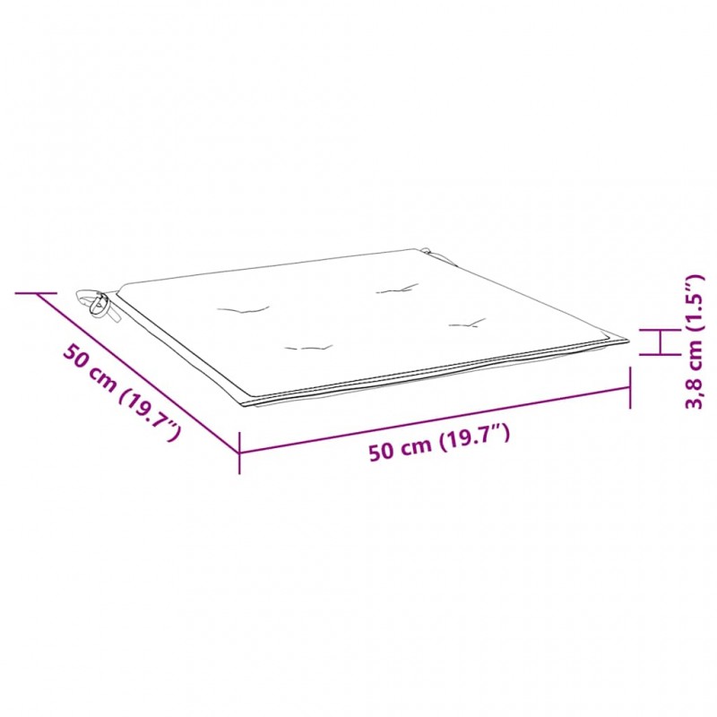 Μαξιλάρια Καρέκλας Κήπου 2 τεμ. Ανθρακί 50 x 50 x 3 εκ.