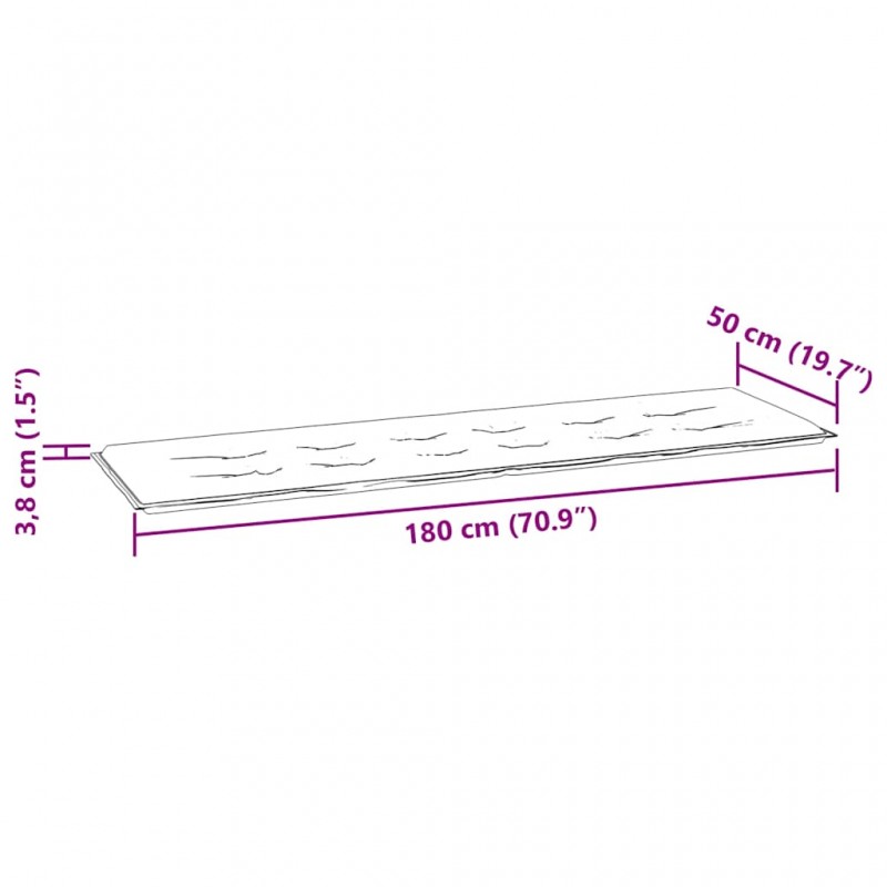 Μαξιλάρι για παγκάκι καναπέ Κήπου Taupe 180 x 50 x 3 εκ.