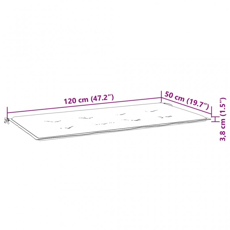 Μαξιλάρι για παγκάκι καναπέ Κήπου Μπεζ 120 x 50 x 3 εκ.