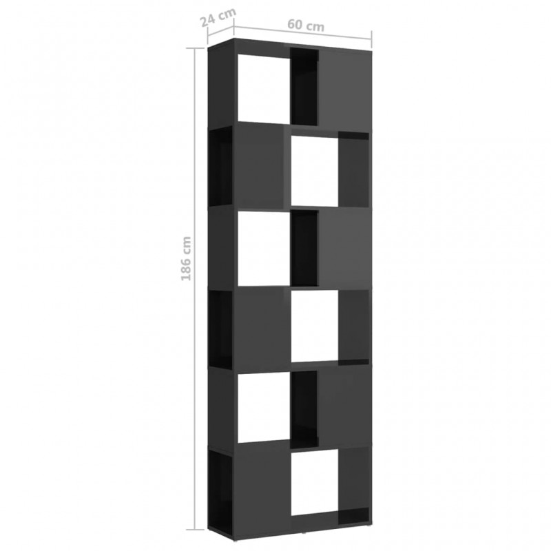 Ραφιέρα/Διαχωριστικό Χώρου Γυαλ. Γκρι 60 x 24 x 186 εκ.