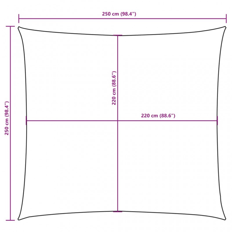 Πανί Σκίασης Τετράγωνο Taupe 2,5 x 2,5 μ. από Ύφασμα Oxford