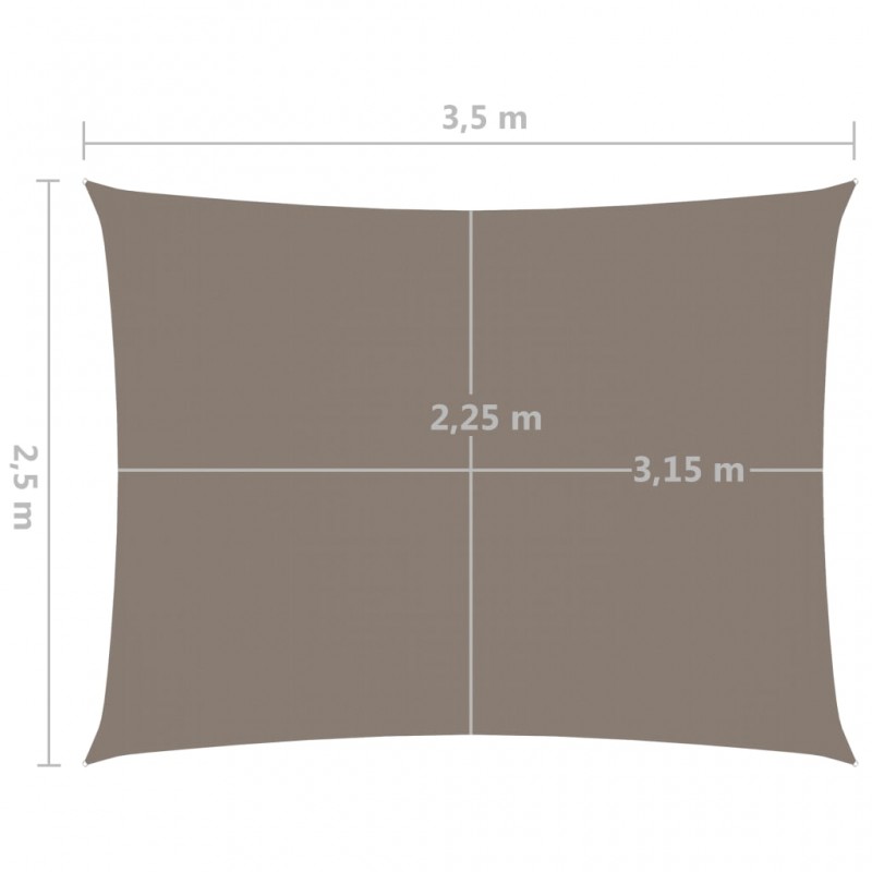 Πανί Σκίασης Ορθογώνιο Taupe 2,5 x 3,5 μ. από Ύφασμα Oxford