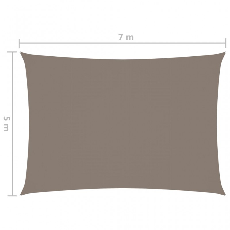 Πανί Σκίασης Ορθογώνιο Taupe 5 x 7 μ. από Ύφασμα Oxford