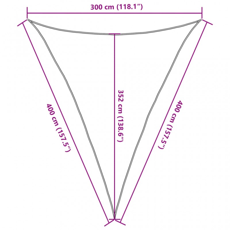 Πανί Σκίασης Ανθρακί 3 x 4 x 4 μ. από HDPE 160 γρ./μ²