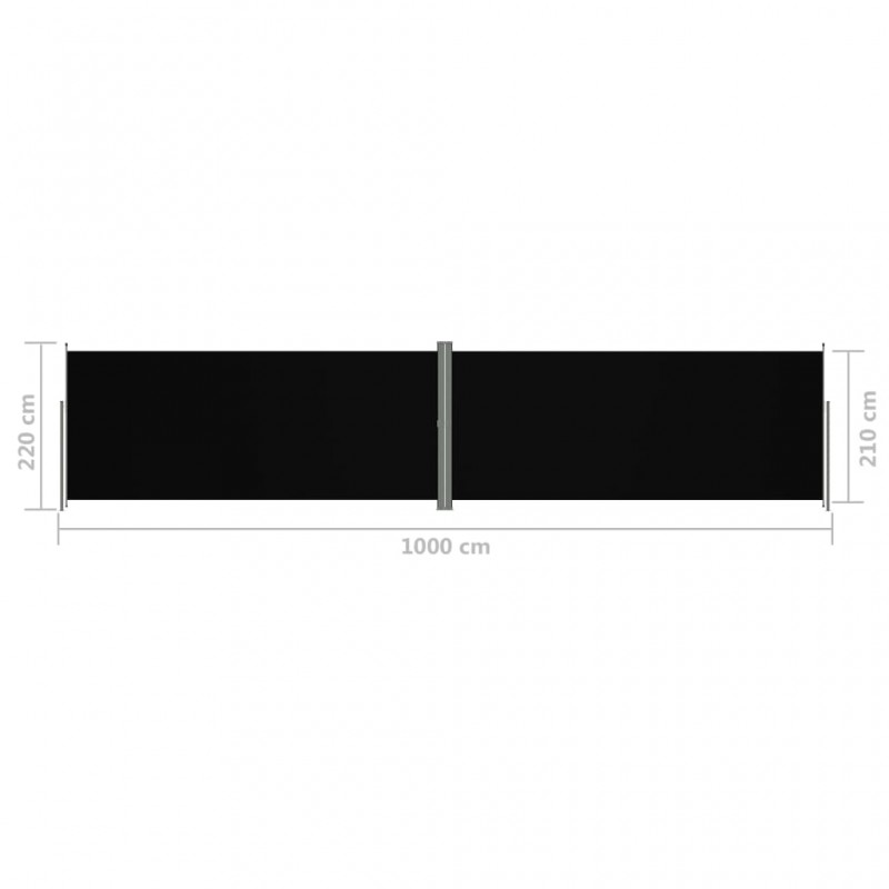 Σκίαστρο Πλαϊνό Συρόμενο Μαύρο 220 x 1000 εκ.