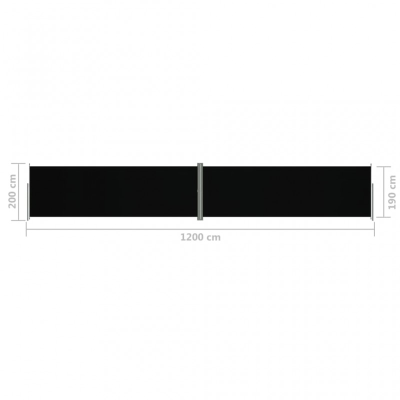 Σκίαστρο Πλαϊνό Συρόμενο Μαύρο 200 x 1200 εκ.
