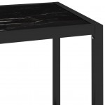 Τραπέζι κονσόλα με γυάλινες επιφάνειες διαφανείς και όψης μαύρου μάρμαρου 100x36x90 εκ