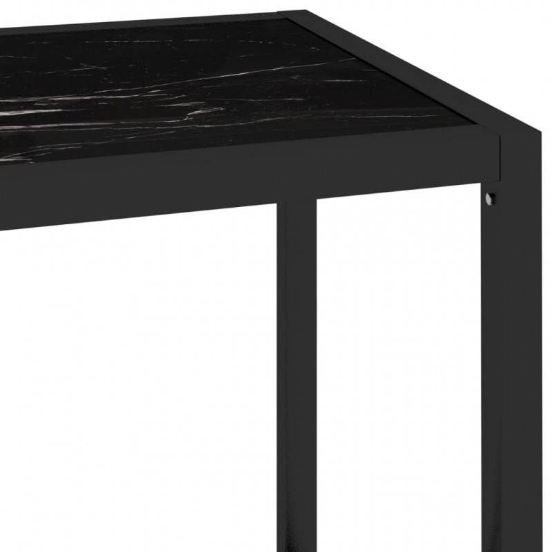 Τραπέζι Κονσόλα Διαφανές/Μαύρο Μάρμαρο 100x36x90 εκ Ψημ. Γυαλί