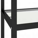Τραπέζι κονσόλα με γυάλινες επιφάνειες διαφανείς και όψης μαύρου μάρμαρου 100x36x90 εκ