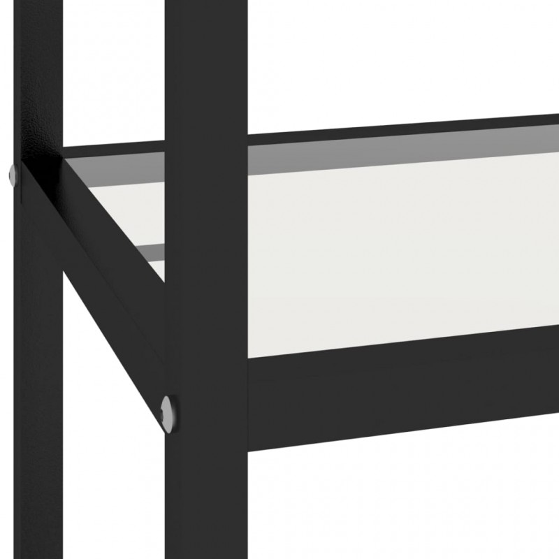 Τραπέζι Κονσόλα Λευκό Όψη Μαρμ/Διαφανές 100x36x168εκ Ψημ. Γυαλί