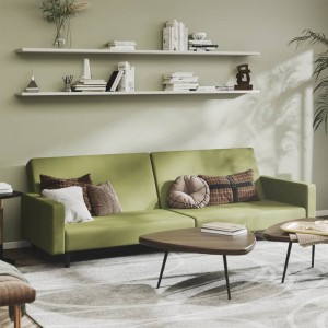 Καναπές Κρεβάτι Διθέσιος Ανοιχτό Πράσινο Βελούδινος