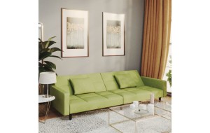 Καναπές Κρεβάτι Διθέσιος Αν. Πράσινο Βελούδινος με 2 Μαξιλάρια