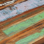 Τραπεζάκι σαλονιού από μασίφ ανακυκλωμένο ξύλο vintage 80x80x40 εκ