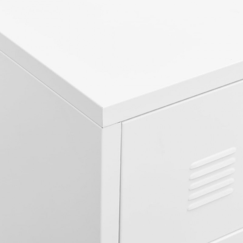 Συρταριέρα βιομηχανική λευκή από μέταλλο 78x40x93 εκ