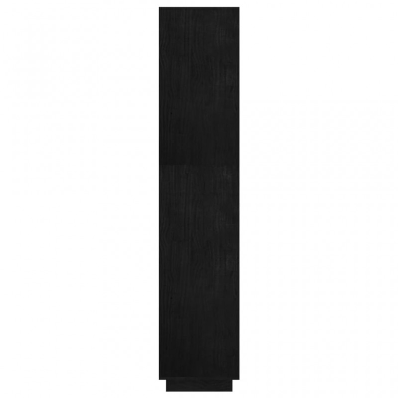 Ραφιέρα/Διαχωρ. Χώρου Μαύρο 80x35x167 εκ. Μασίφ Ξύλο Πεύκου